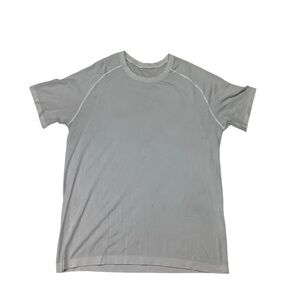 Lululemon Metal Vent Tech Short Sleeve Tee Sz Large Grey White Stripe